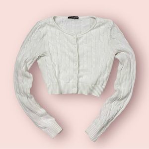 brandy melville cropped cable knit cardigan